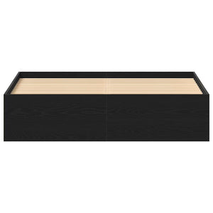 Giroletto senza Materasso-Struttura Letto Rovere Nero 150x200 cm Truciolato 113348