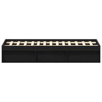 Giroletto senza Materasso-Struttura Letto Rovere Nero 150x200 cm Truciolato 113348