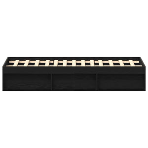 Giroletto senza Materasso-Struttura Letto Rovere Nero 150x200 cm Truciolato 113348