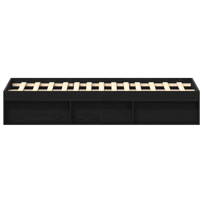 Giroletto senza Materasso-Struttura Letto Rovere Nero 150x200 cm Truciolato 113348