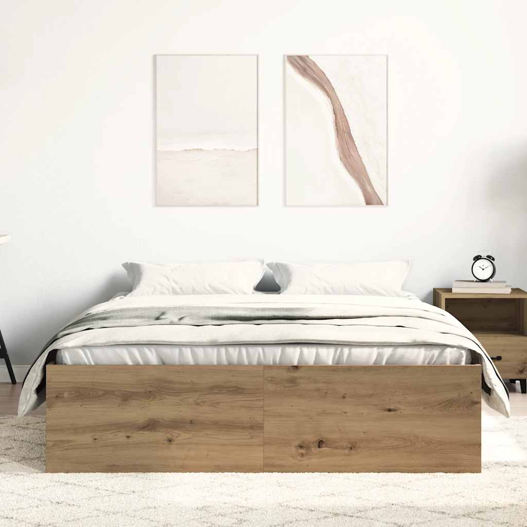 Giroletto senza Materasso-Struttura Letto Rovere Artigianale 135x190cm 747131