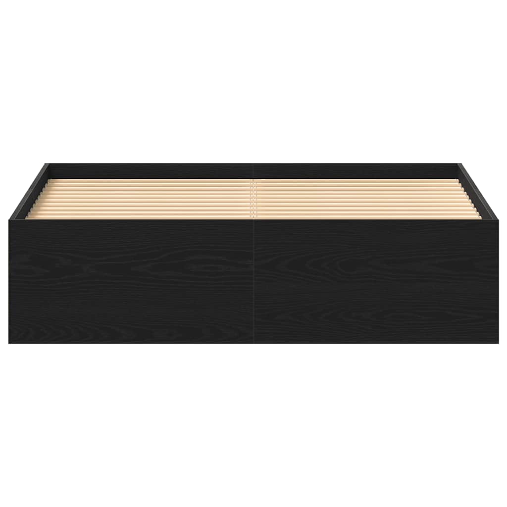 vidaXL Giroletto senza Materasso Rovere Nero 135x190 cm Truciolato