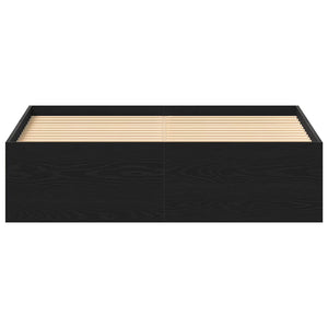 vidaXL Giroletto senza Materasso Rovere Nero 135x190 cm Truciolato