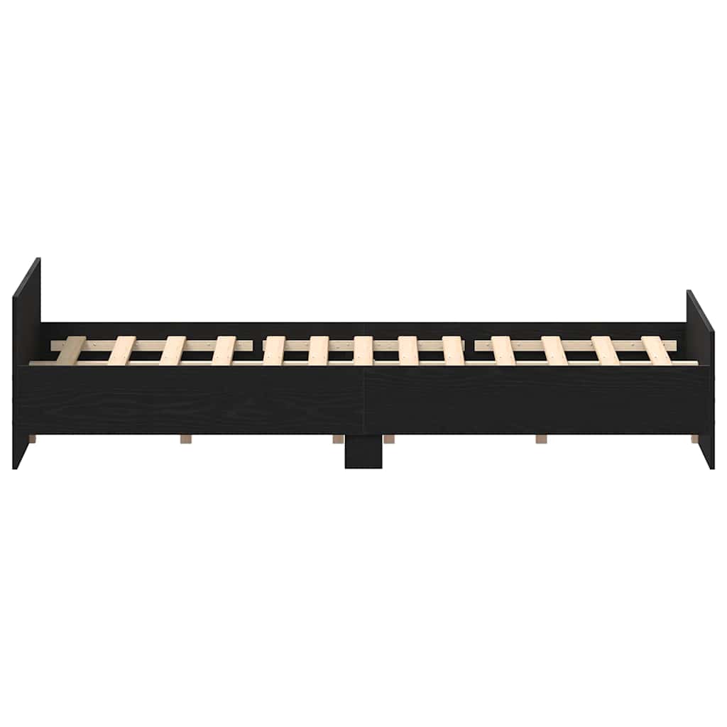 Giroletto senza Materasso-Struttura Letto Rovere Nero 120x200 cm Truciolato 737805