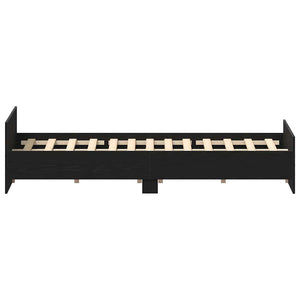 Giroletto senza Materasso-Struttura Letto Rovere Nero 120x200 cm Truciolato 737805