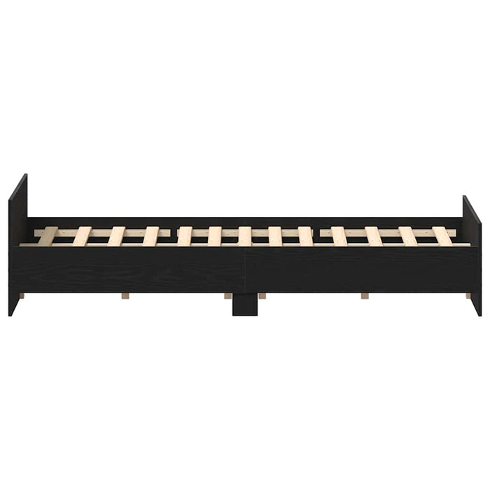 Giroletto senza Materasso-Struttura Letto Rovere Nero 120x200 cm Truciolato 737805