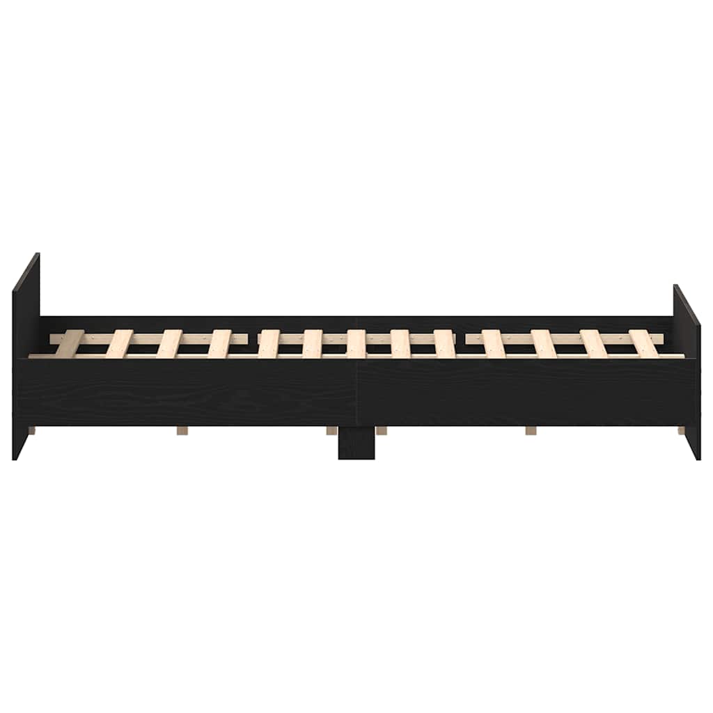 Giroletto senza Materasso-Struttura Letto Rovere Nero 140x200 cm Truciolato 626114