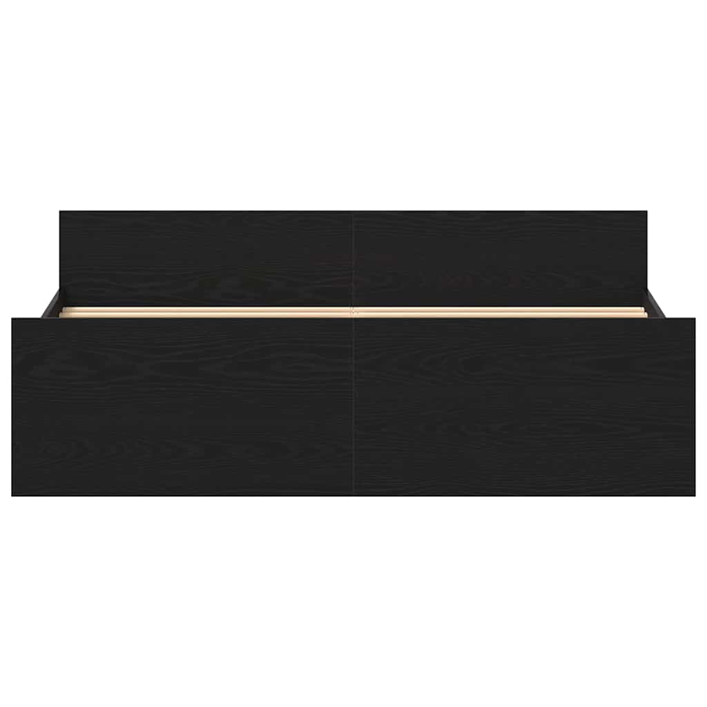 Giroletto senza Materasso-Struttura Letto Rovere Nero 150x200 cm Truciolato 667084