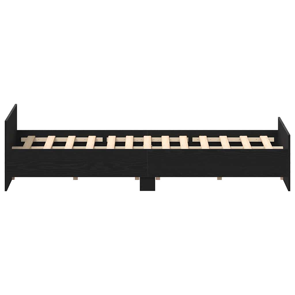 Giroletto senza Materasso-Struttura Letto Rovere Nero 150x200 cm Truciolato 667084