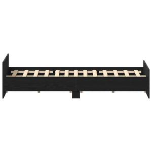 Giroletto senza Materasso-Struttura Letto Rovere Nero 150x200 cm Truciolato 667084