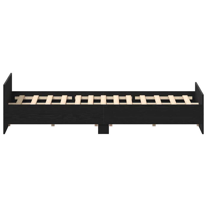 Giroletto senza Materasso-Struttura Letto Rovere Nero 150x200 cm Truciolato 667084