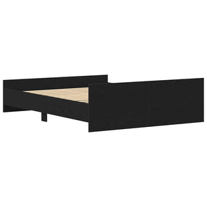 Giroletto senza Materasso-Struttura Letto Rovere Nero 150x200 cm Truciolato 667084