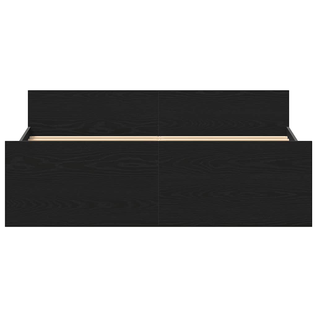 Giroletto senza Materasso-Struttura Letto Rovere Nero 120x190 cm Truciolato 100869