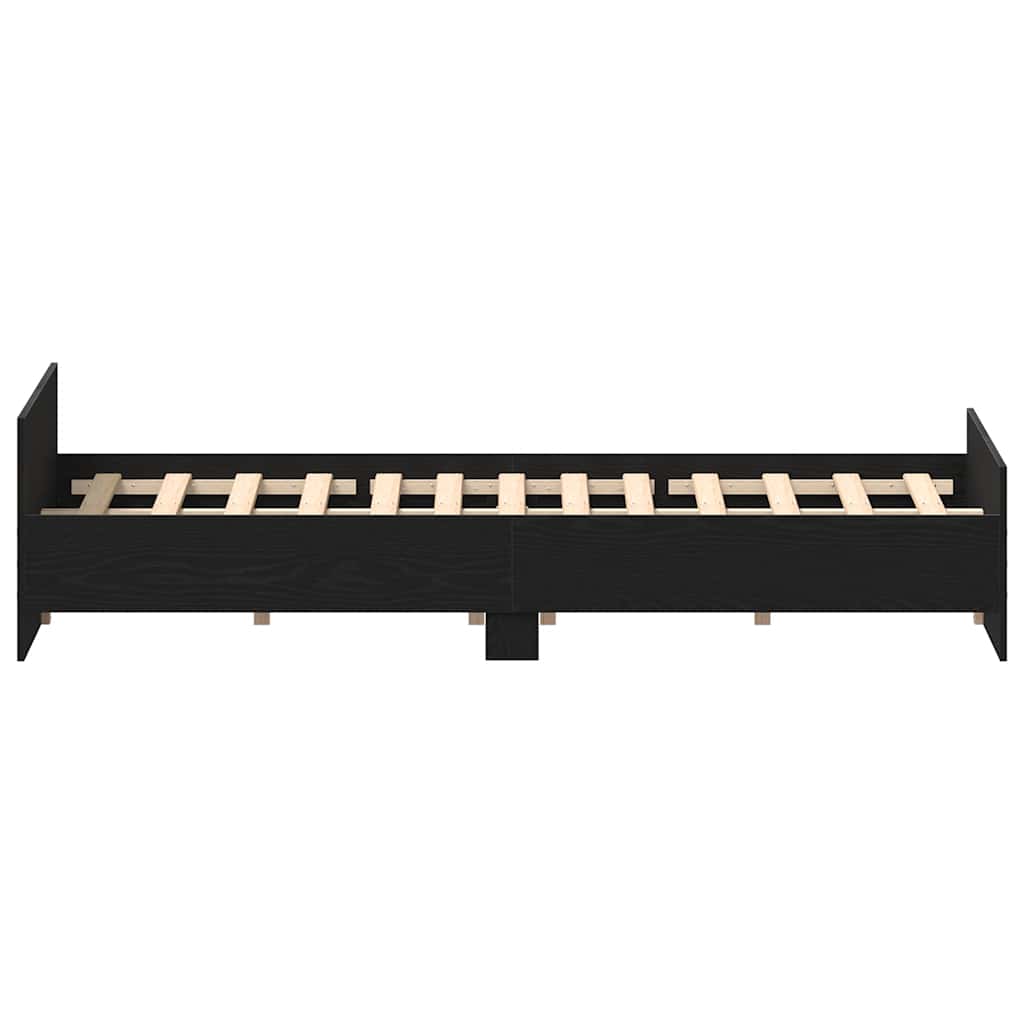 Giroletto senza Materasso-Struttura Letto Rovere Nero 120x190 cm Truciolato 100869