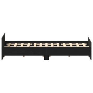 Giroletto senza Materasso-Struttura Letto Rovere Nero 120x190 cm Truciolato 100869