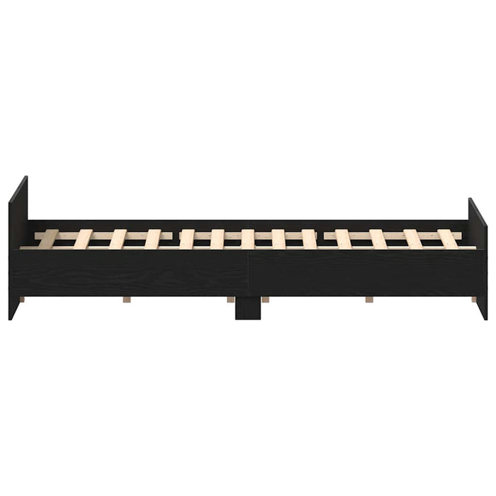 Giroletto senza Materasso-Struttura Letto Rovere Nero 120x190 cm Truciolato 100869