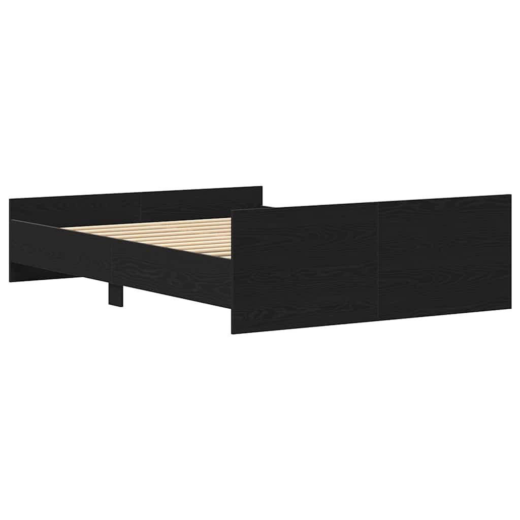 Giroletto senza Materasso-Struttura Letto Rovere Nero 120x190 cm Truciolato 100869