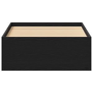 Giroletto senza Materasso-Struttura Letto Rovere Nero 90x200cm in Truciolato 873005