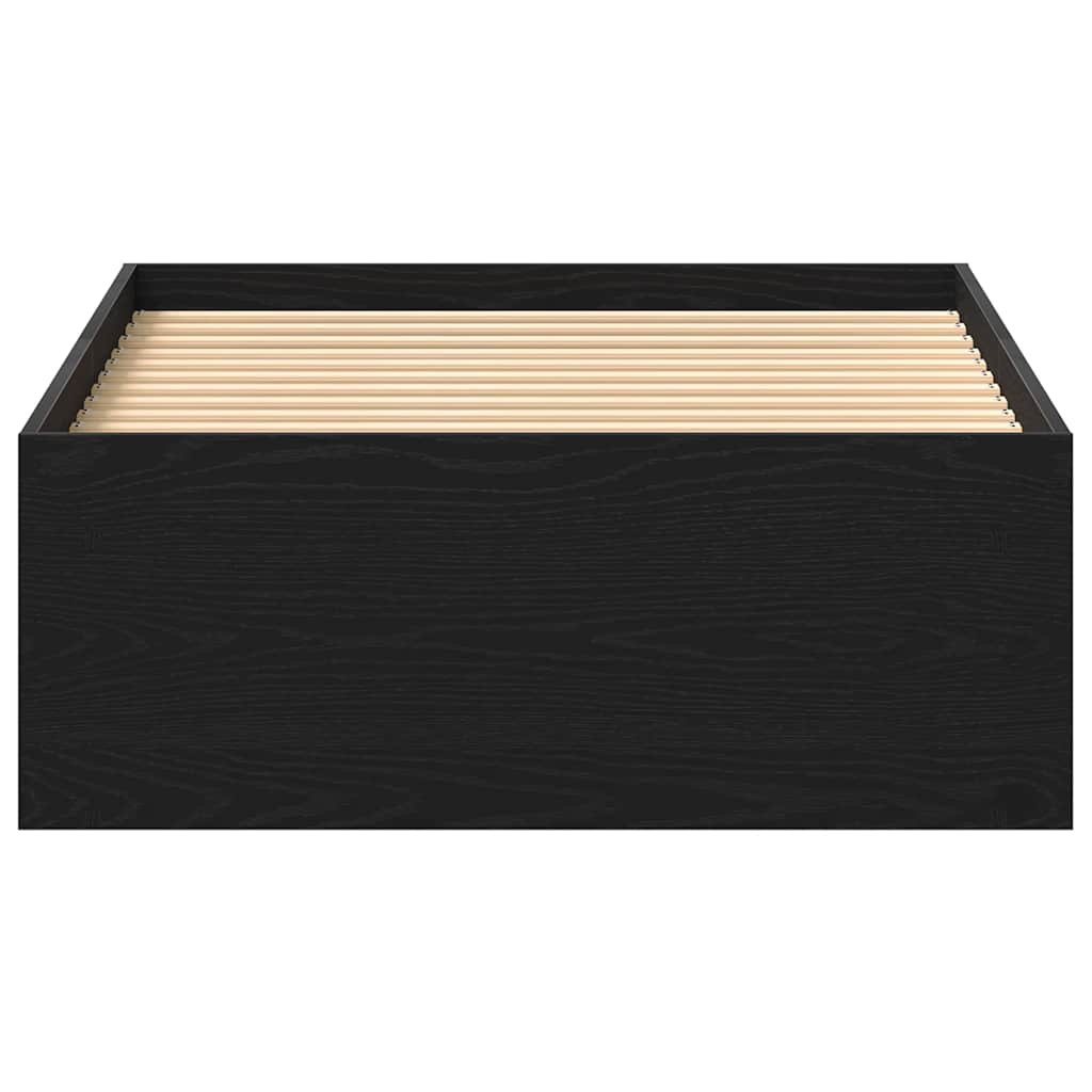 Giroletto senza Materasso-Struttura Letto Rovere Nero 100x200 cm in Truciolato 669400