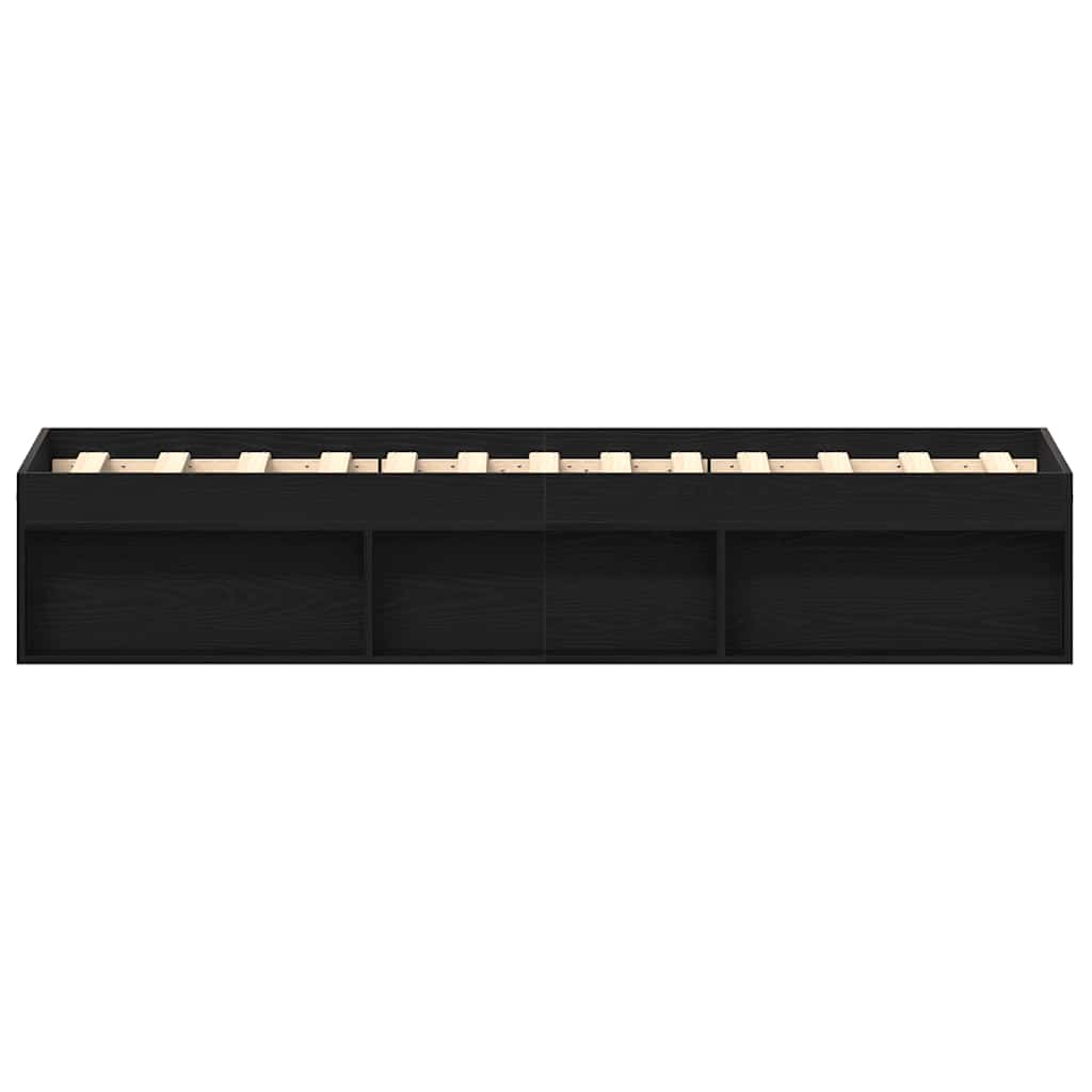 Giroletto senza Materasso-Struttura Letto Rovere Nero 100x200 cm in Truciolato 669400