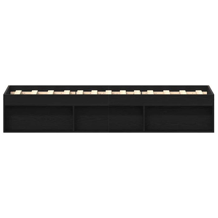 Giroletto senza Materasso-Struttura Letto Rovere Nero 100x200 cm in Truciolato 669400