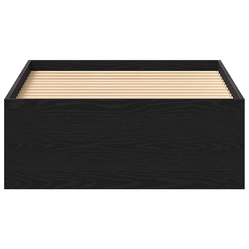 Giroletto senza Materasso-Struttura Letto Rovere Nero 90x190cm in Truciolato 934915