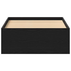 Giroletto senza Materasso-Struttura Letto Rovere Nero 90x190cm in Truciolato 934915