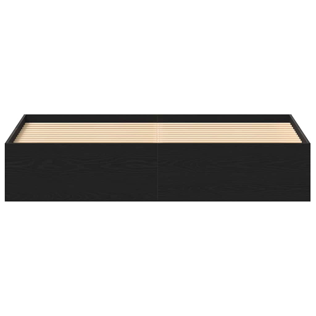 Giroletto senza Materasso-Struttura Letto Rovere Nero 150x200 cm Truciolato 779946