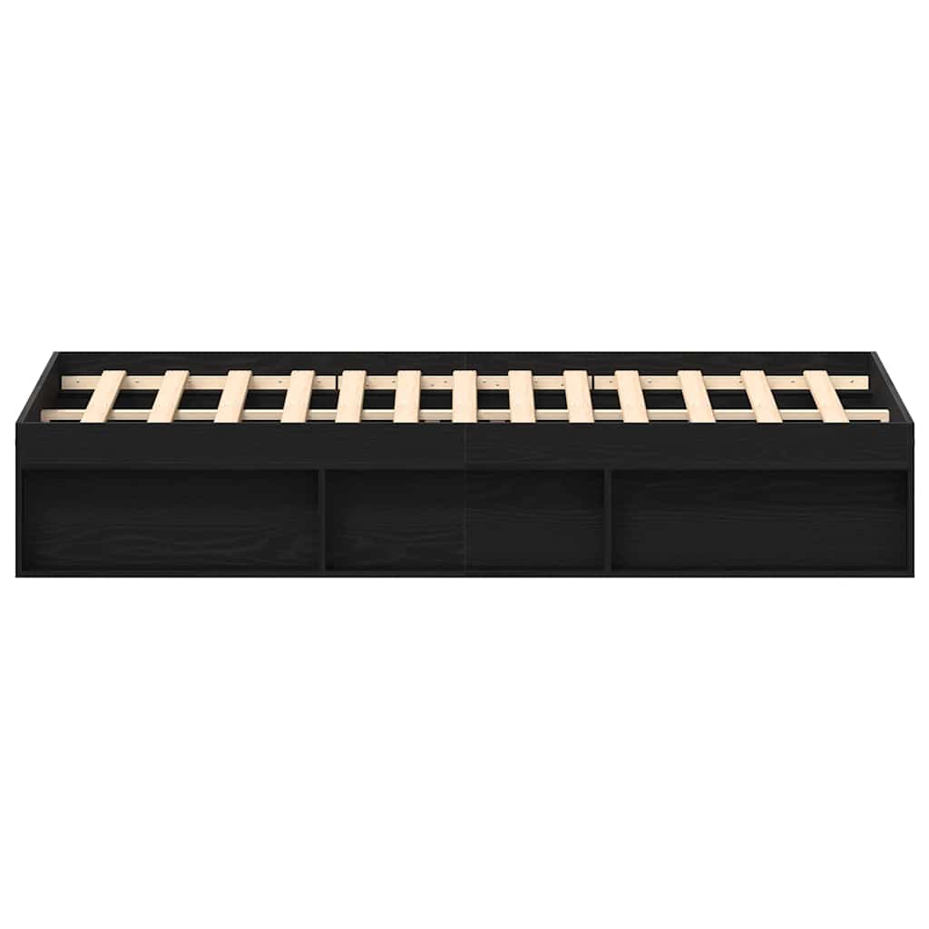 Giroletto senza Materasso-Struttura Letto Rovere Nero 150x200 cm Truciolato 779946