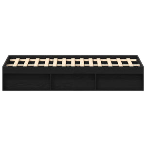 Giroletto senza Materasso-Struttura Letto Rovere Nero 150x200 cm Truciolato 779946