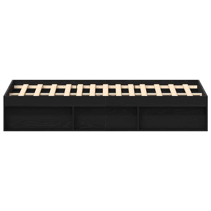 Giroletto senza Materasso-Struttura Letto Rovere Nero 150x200 cm Truciolato 779946