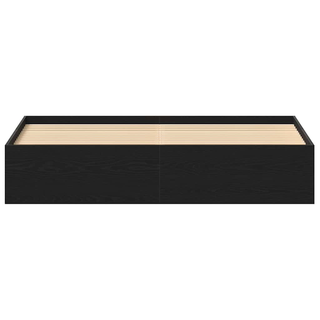 Giroletto senza Materasso-Struttura Letto Rovere Nero 200x200 cm Truciolato 688549