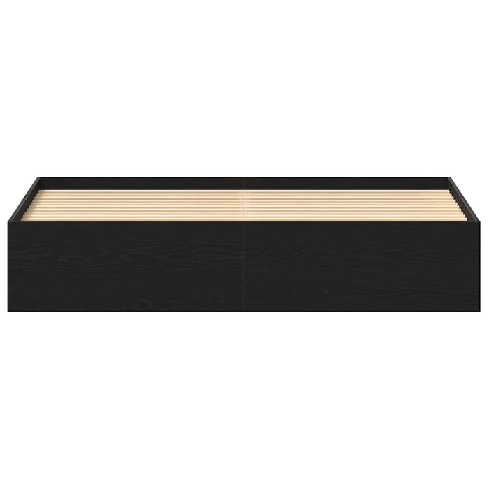 Giroletto senza Materasso-Struttura Letto Rovere Nero 200x200 cm Truciolato 688549