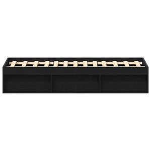 Giroletto senza Materasso-Struttura Letto Rovere Nero 120x190 cm Truciolato 819462