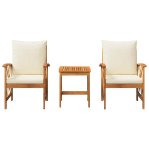 Set Divano da Giardino 3 pz-Sofa da Giardino-Divanetto da esterno Marrone legno massello di acacia