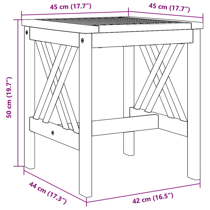 Tavolo laterale Marrone Legno massello di acacia 4106452