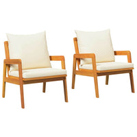 vidaXL Sedia da Giardino 2 pcs Marrone Legno massello di acacia