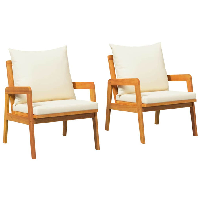 vidaXL Sedia da Giardino 2 pcs Marrone Legno massello di acacia