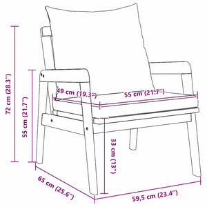 Sedia da Giardino 2 pcs Marrone Legno massello di acacia 4106455