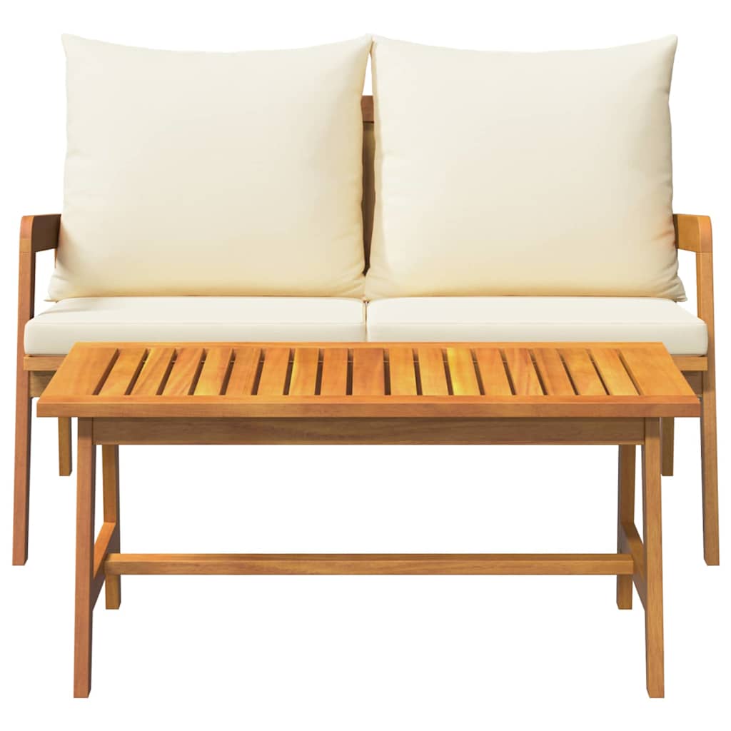 Set bistrot con cuscino 2 pcs Marrone Legno massello di acacia 4106458