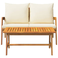 Set bistrot con cuscino 2 pcs Marrone Legno massello di acacia 4106458