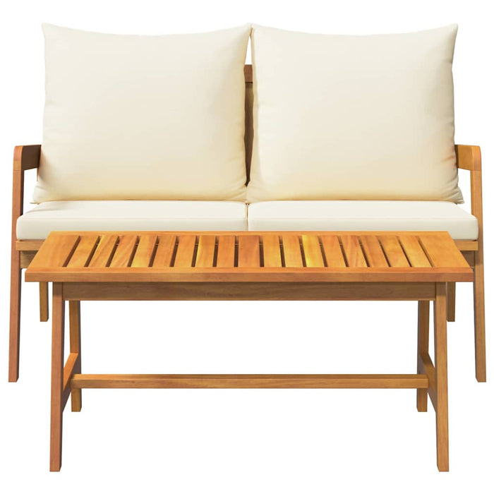 Set bistrot con cuscino 2 pcs Marrone Legno massello di acacia 4106458