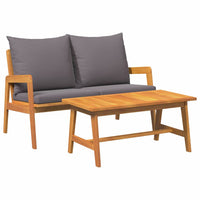 Set bistrot con cuscino 2 pcs Marrone Legno massello di acacia 4106462