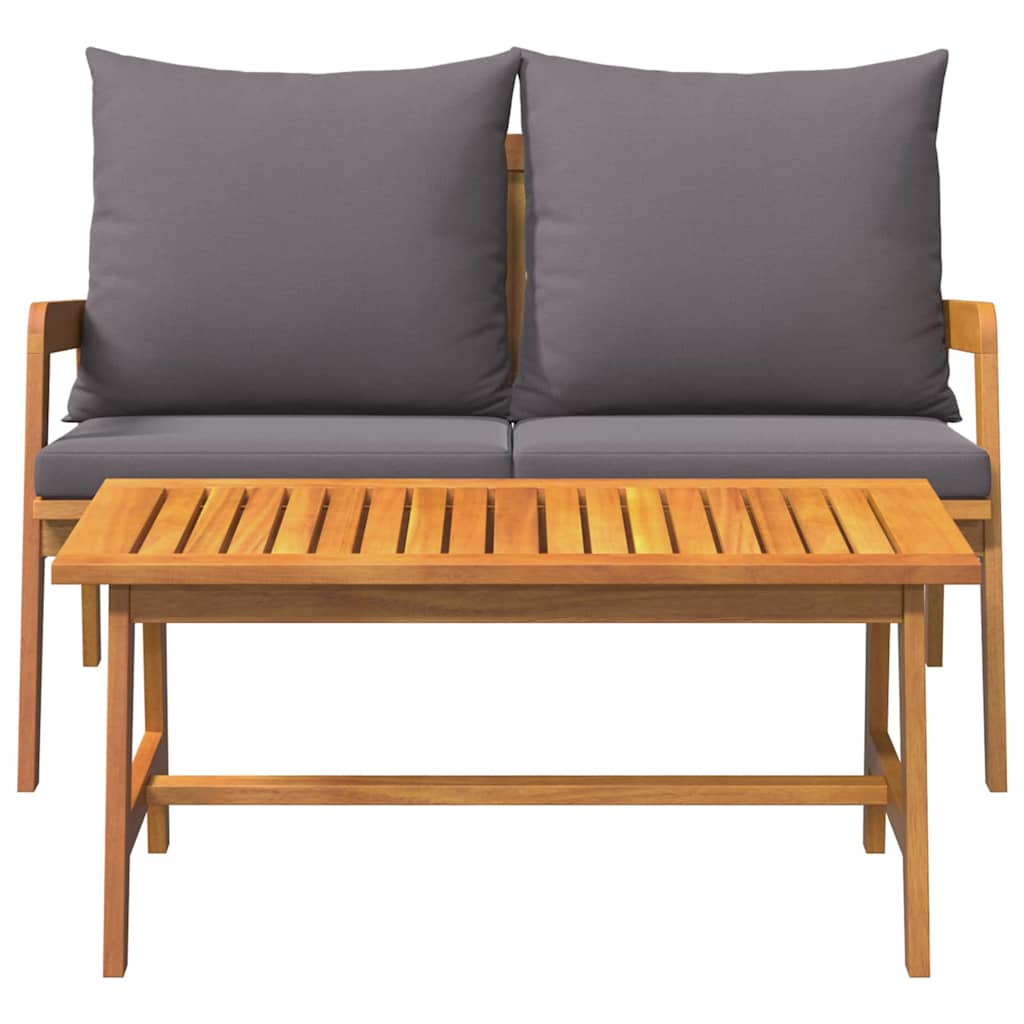 Set bistrot con cuscino 2 pcs Marrone Legno massello di acacia 4106462