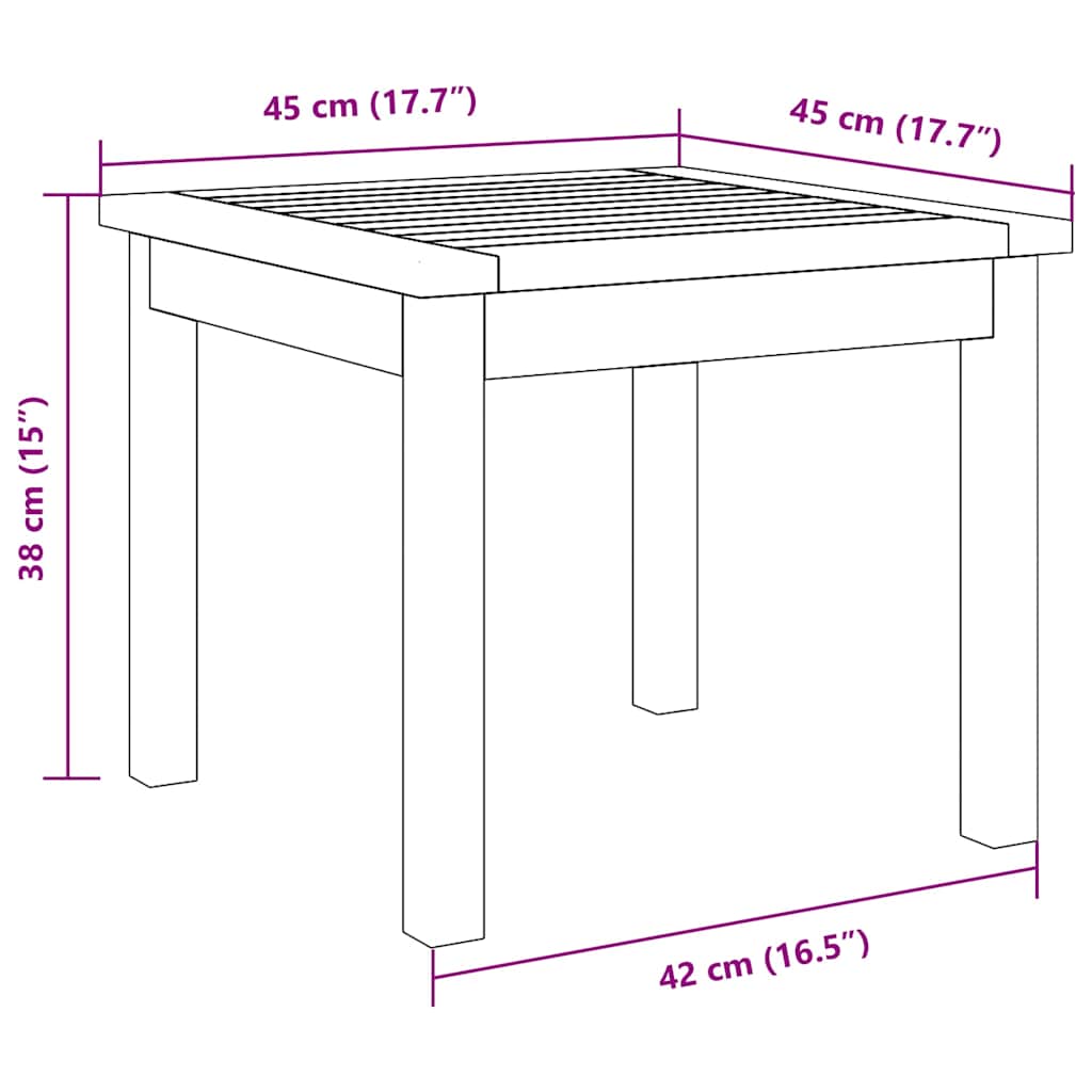 Tavolo laterale Marrone Legno massello di acacia 4106464