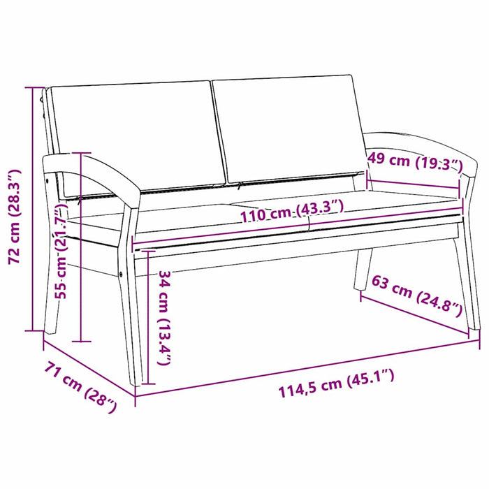 Panchina da giardino Marrone Legno massello di acacia 4106467