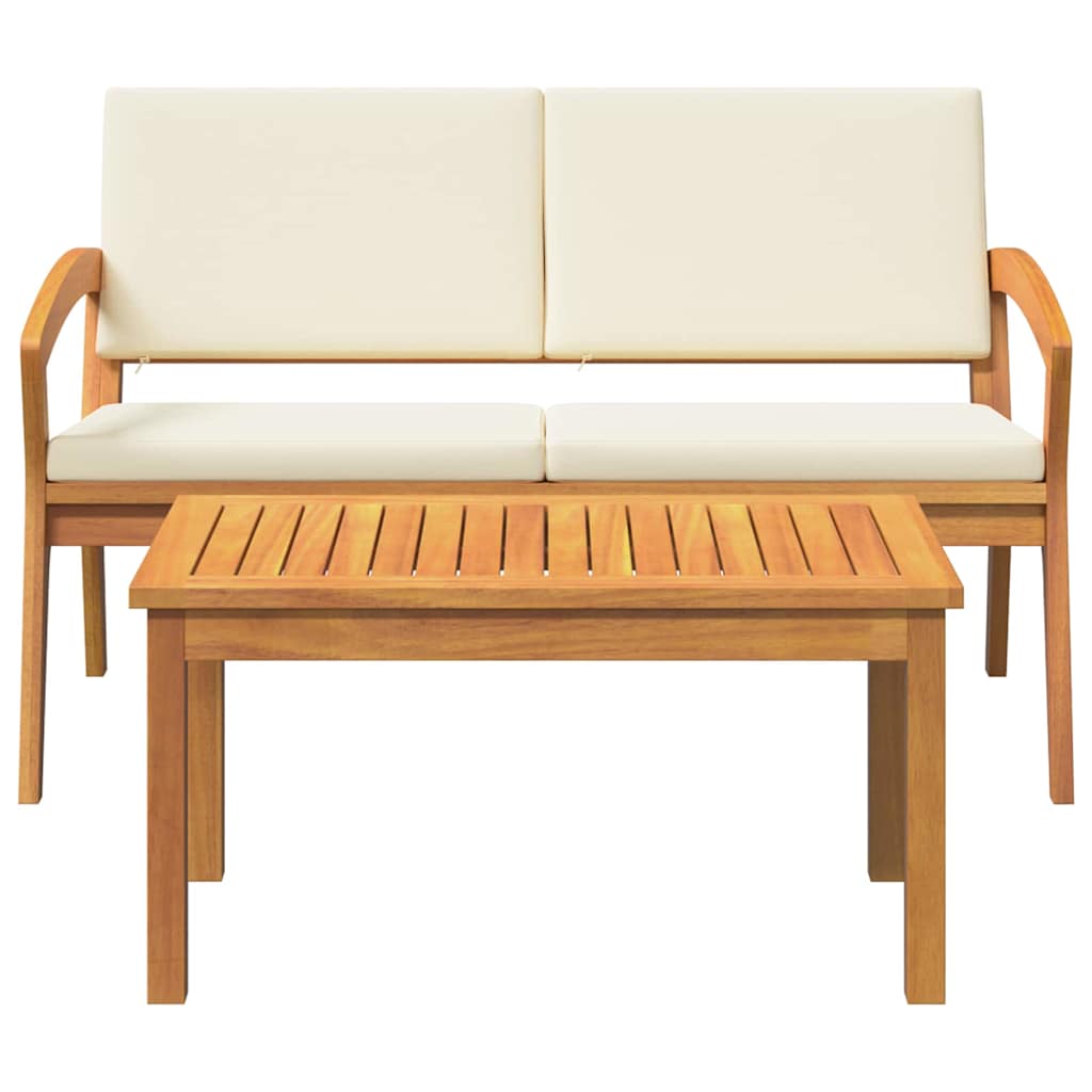 Set bistrot con cuscino 2 pcs Marrone Legno massello di acacia 4106468