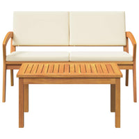 Set bistrot con cuscino 2 pcs Marrone Legno massello di acacia 4106468