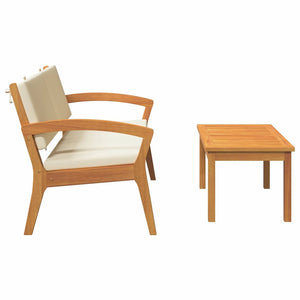 Set bistrot con cuscino 2 pcs Marrone Legno massello di acacia 4106468