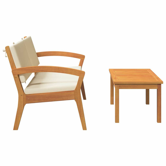 Set bistrot con cuscino 2 pcs Marrone Legno massello di acacia 4106468